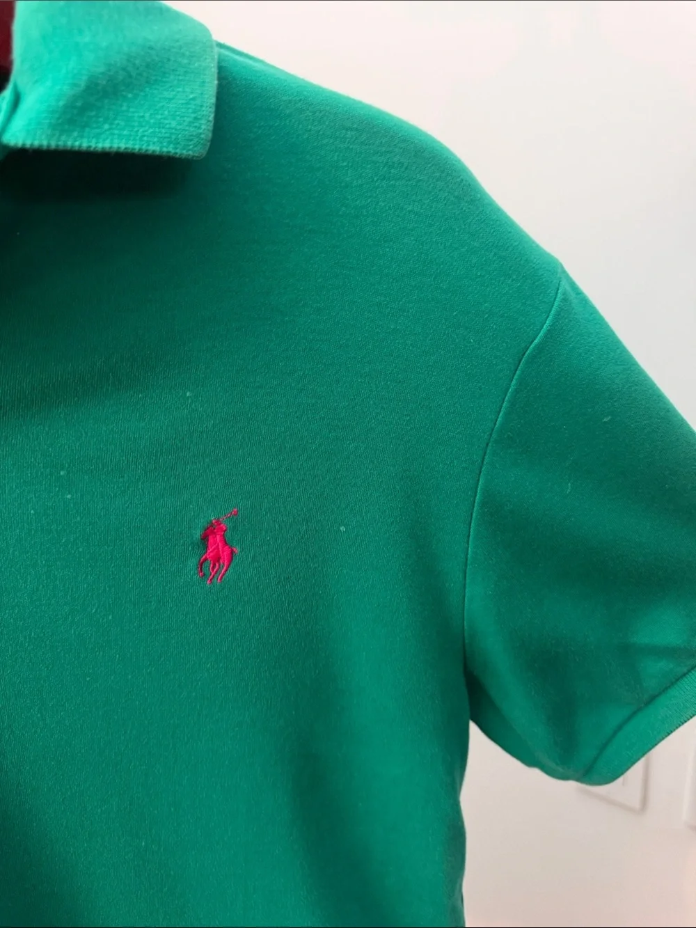 Vintage Ralph Lauren Polo Custom Fit  Green Silver Label Polo.  Sz M